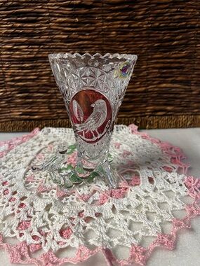 Hofbauer Byrdes Crystal Cornucopia Vase